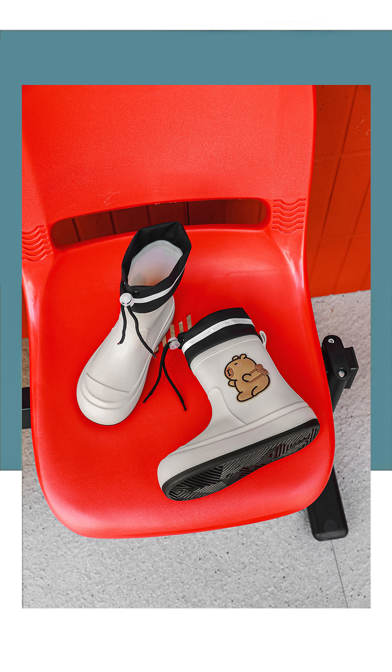 网红卡通时尚雨鞋女款外穿收口防水鞋防滑亲子雨靴女学生可爱胶鞋详情9