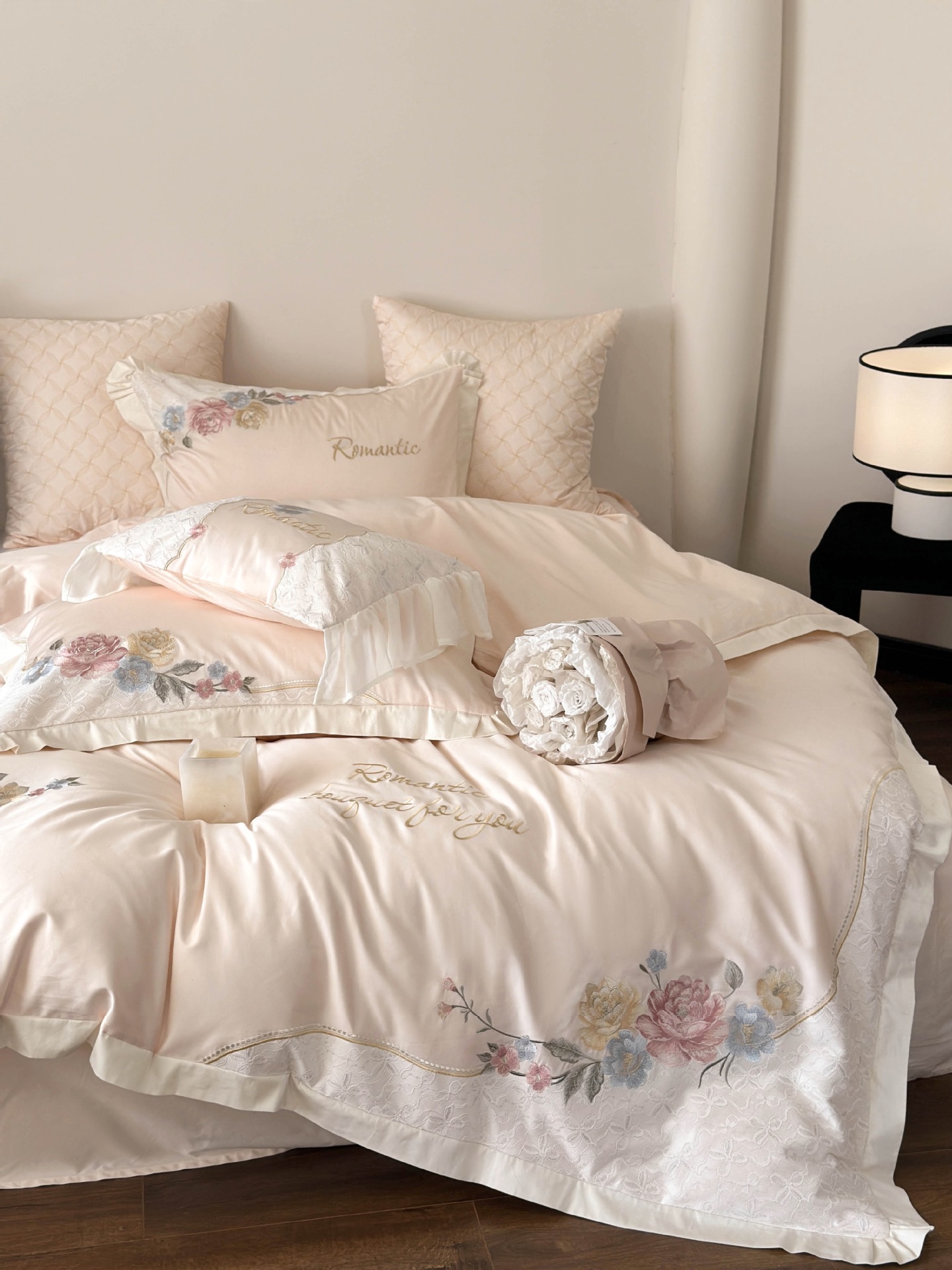 French country-style floral embroidery bedding, high-end feel, Australian cotton pure cotton long-staple cotton four-piece set pic 10