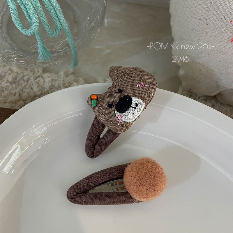 pom.kr森系手工蝴蝶结布艺儿童发夹蕾丝秋冬百搭鸭夹甜美刘海夹女详情12