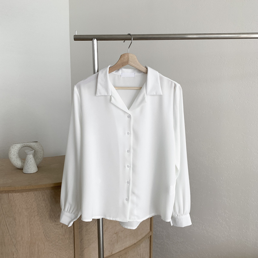 Korean chic2025 Spring/Summer simple solid color elegant suit collar chiffon shirt, French gentle long-sleeved shirt for women pic 21