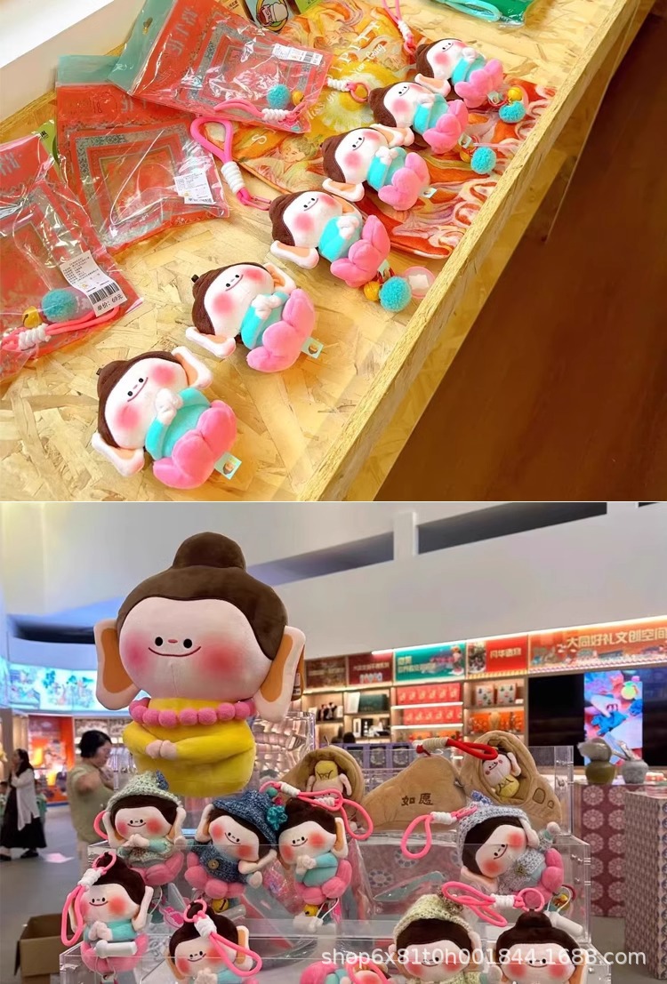 云冈石窟佛小伴莲花小佛周边大同文创佛小伴钥匙扣玩偶毛绒小挂件详情3
