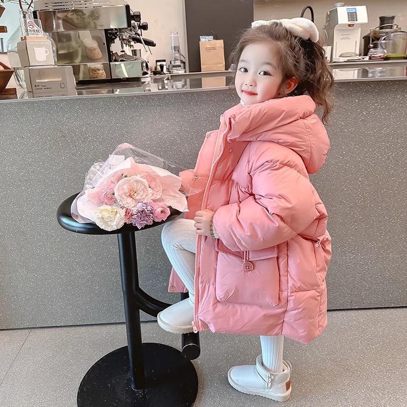 女童羽绒服中长款冬季2024新款女宝冬装外套白鸭绒女孩秋冬款童装详情6