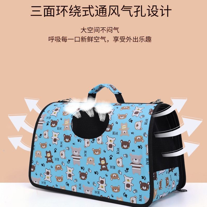 Bolsa de gato de gran capacidad mochila plegable de un hombro para mascotas bolsa exterior jaula de gato caja de jaula portátil bolsa de gato mochila pic 5