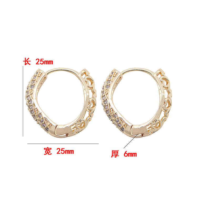 【铜微镶锆石】欧美镂空条纹耳圈气质轻奢小众设计感详情1