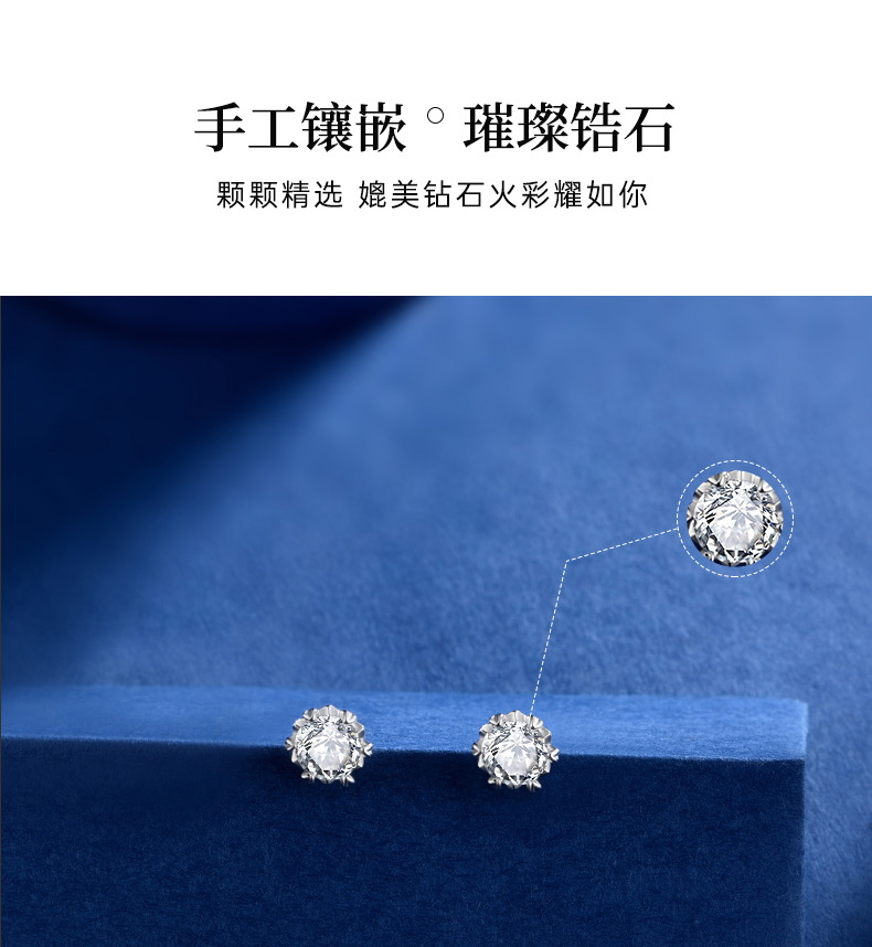 Zhuoheng Select 925 earrings with a high-end feel, one-carat white Moissan four-prong stud earrings, simple autumn and winter pure silver earrings pic 20