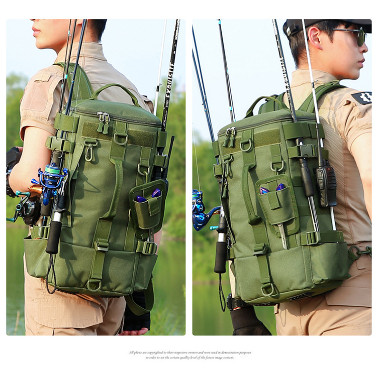 The water-resistant waterway sub-bag is a multi-functional large-capacity dry-wet separation fishing bag that can be attached with fishing gear and backpacks pic 24