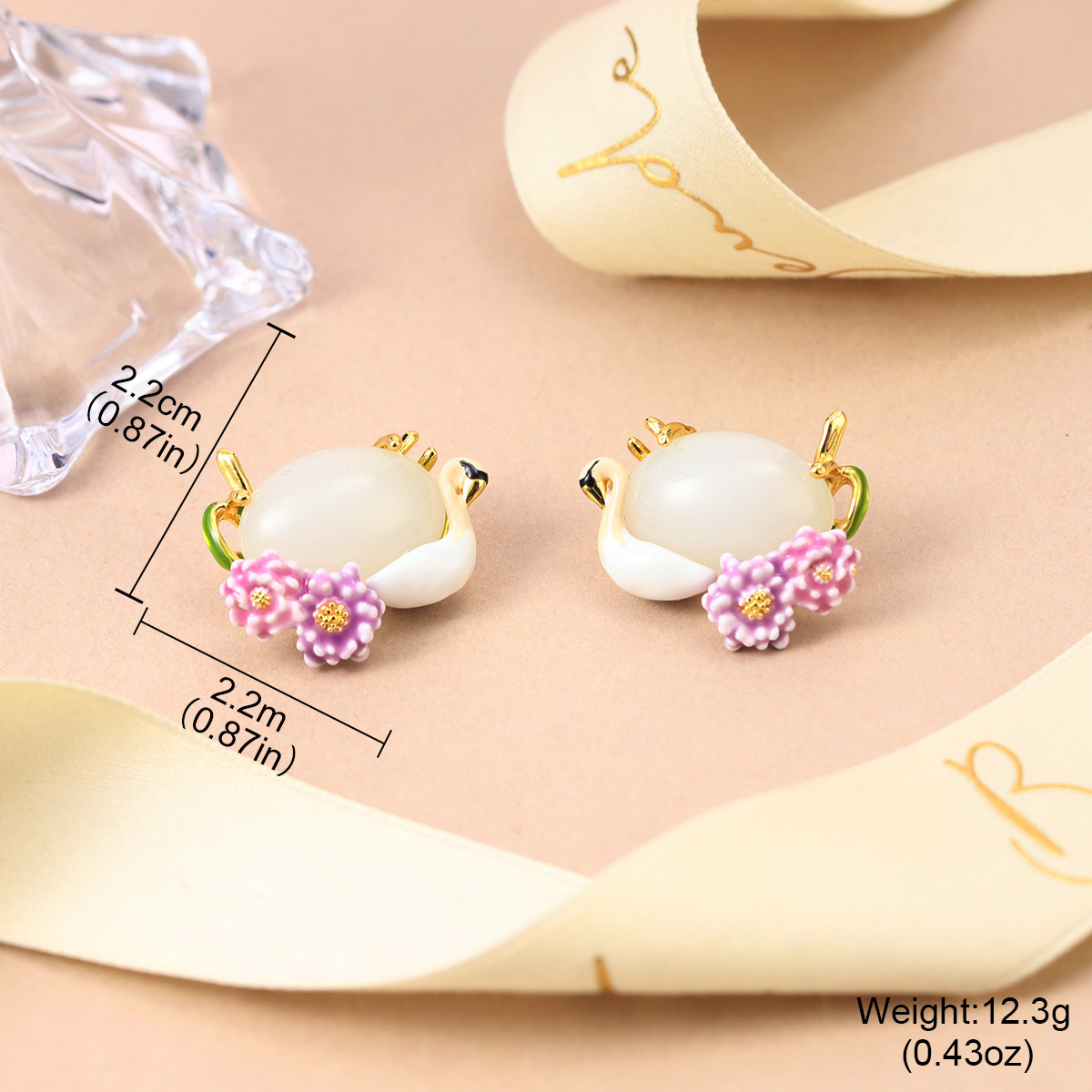 Fresh and new Chinese-style floral stud earrings for spring and summer, high-end enamel pearl earrings, retro Chinese-style tassel earrings for women pic 26