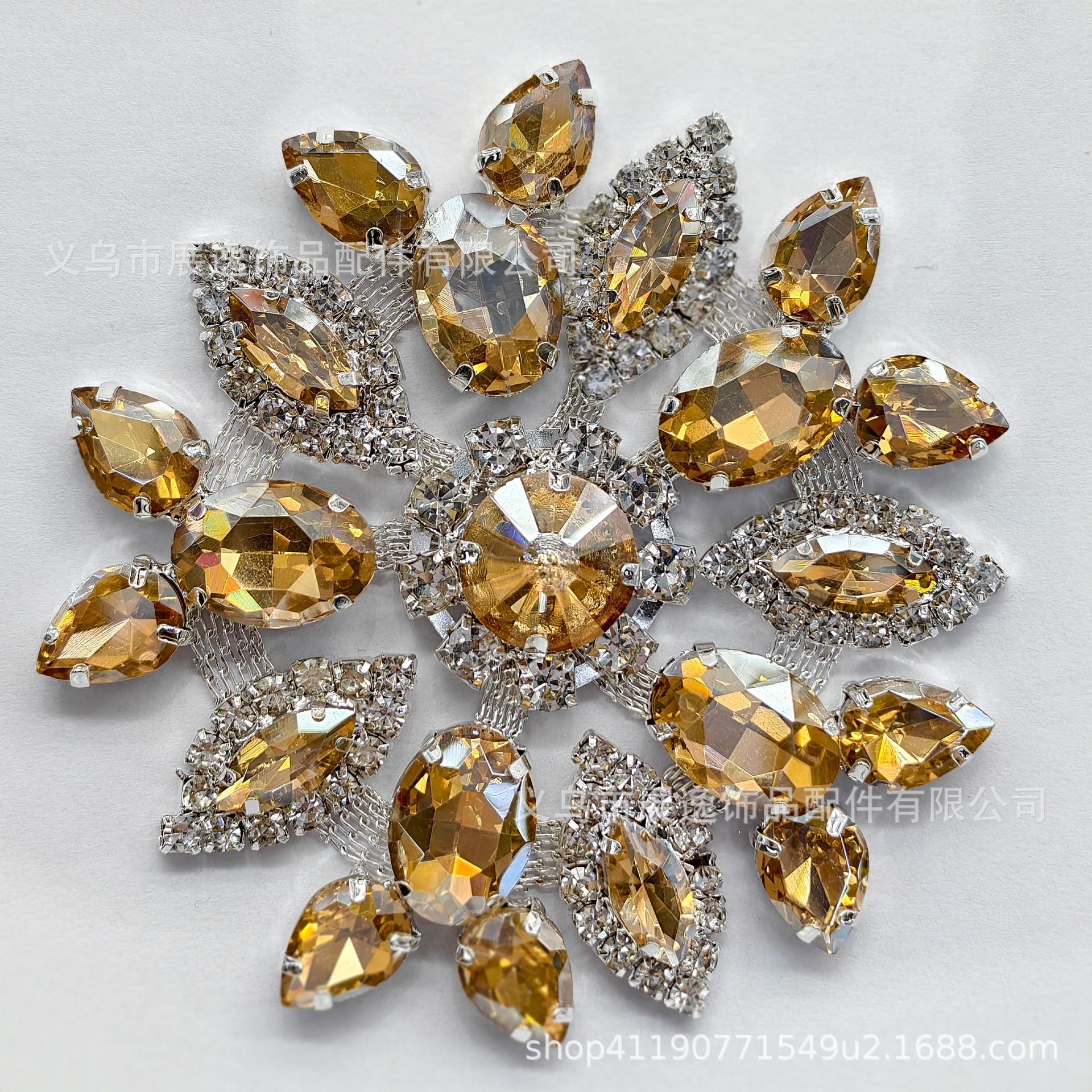 Wholesale of colorful gold and silver background crystal round large diamond flower diamond jewelry DIY luggage, glass water diamond jewelry accessories pic 13