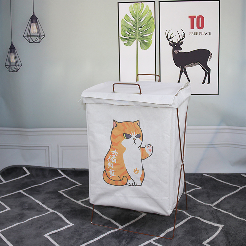 脏衣服收纳筐可折叠大号脏衣篮带提手棉麻布防水防潮收纳筐收纳篮详情7