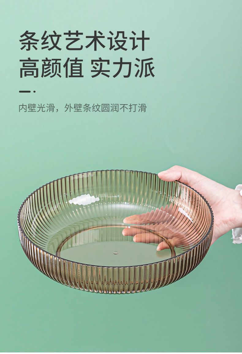 新款水果盘PET零食盘客厅餐厨果盘ins家用多色简约水果零食盘居家详情3