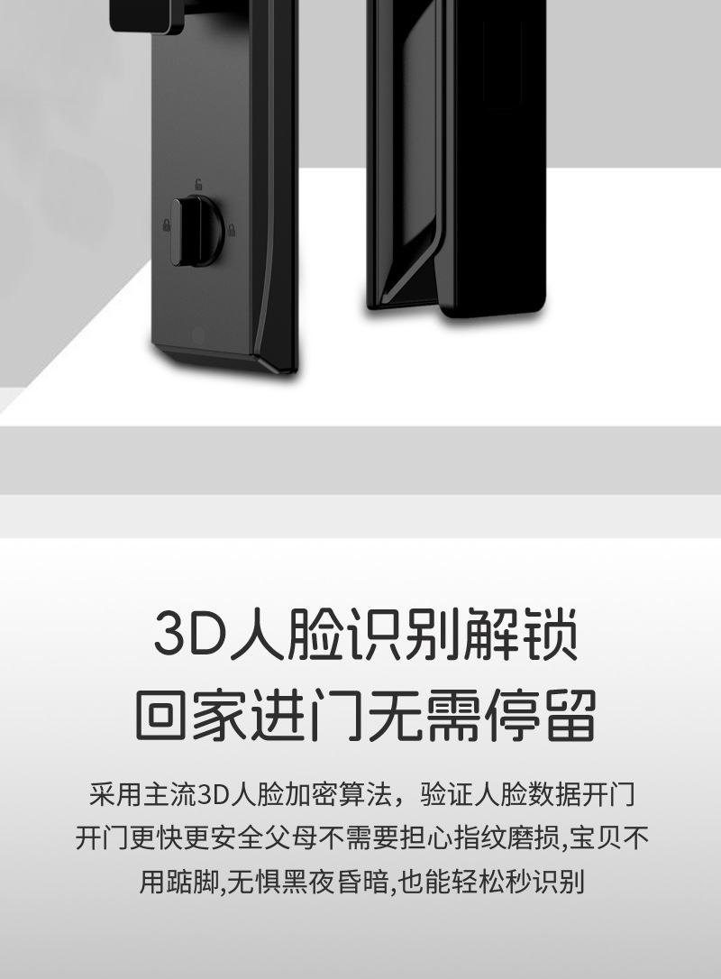 Black smart doorlock, fingerprint padlock, doorlock, electronic combination lock, home security pic 2