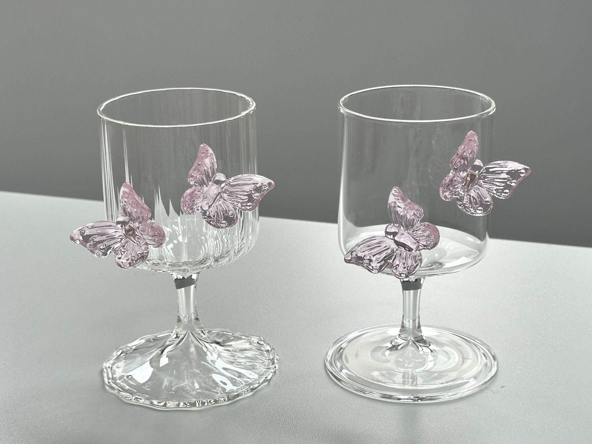 Original designer tall glass, ins high appearance level butterfly wine glass, butterfly water glass, champagne wine glass, cocktail glass pic 11