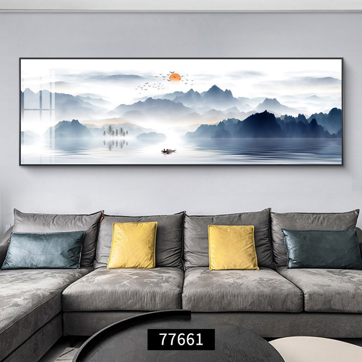 大幅入门玄关装饰画九鱼图晶瓷画中式挂画走廊壁画茶室样板间墙画详情2