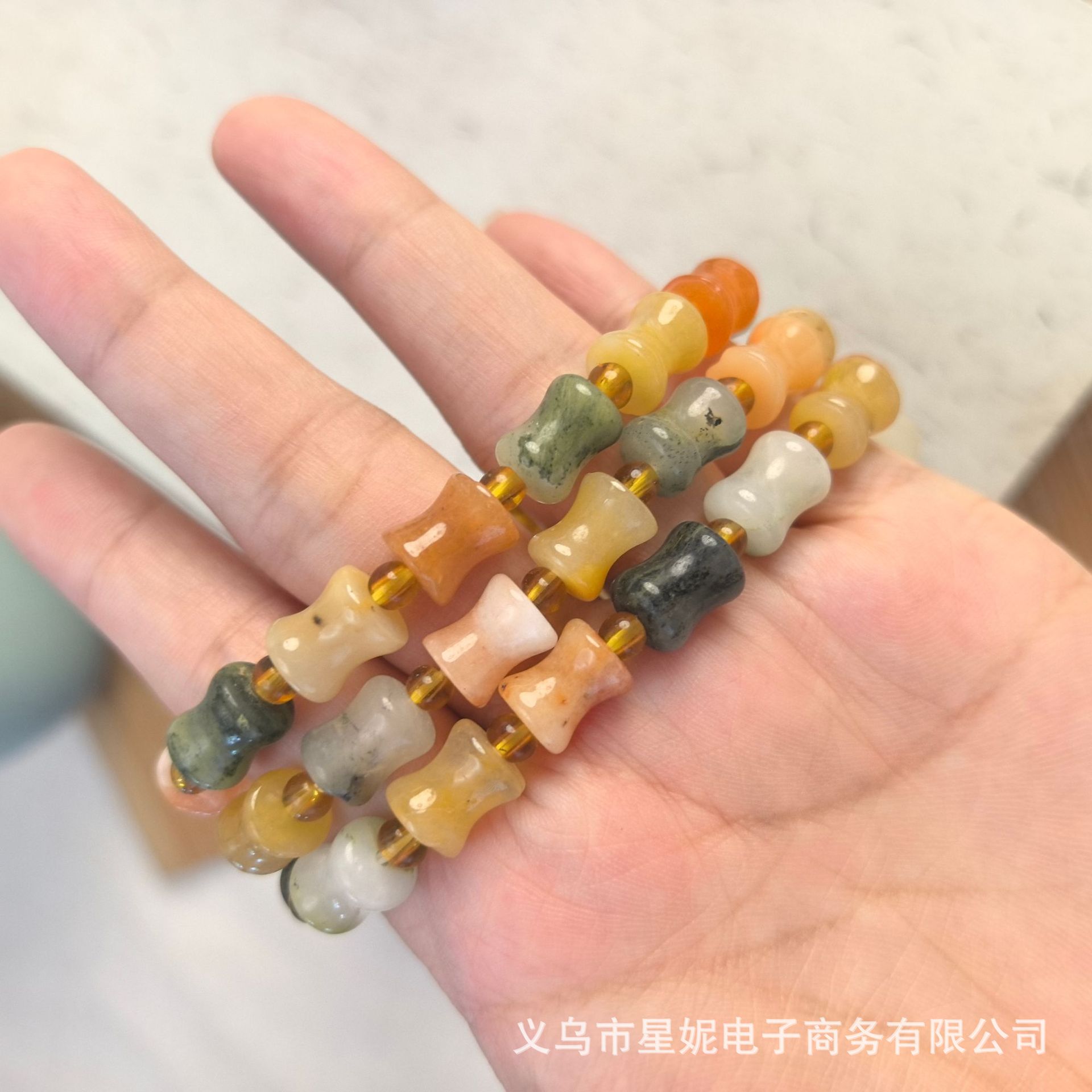 直播福利品仿金丝玉南瓜珠手串学生竹节葫芦手链小众闺蜜梅花手饰详情5
