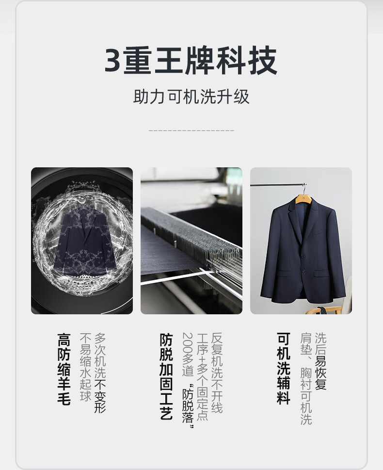 70%羊毛高档男式西服套装男士西装高级感伴郎团服装商务职业正装详情10