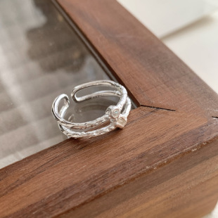 925通体纯银珍珠碎银子戒指女小众设计ins风个性小众设计感闭口指详情4