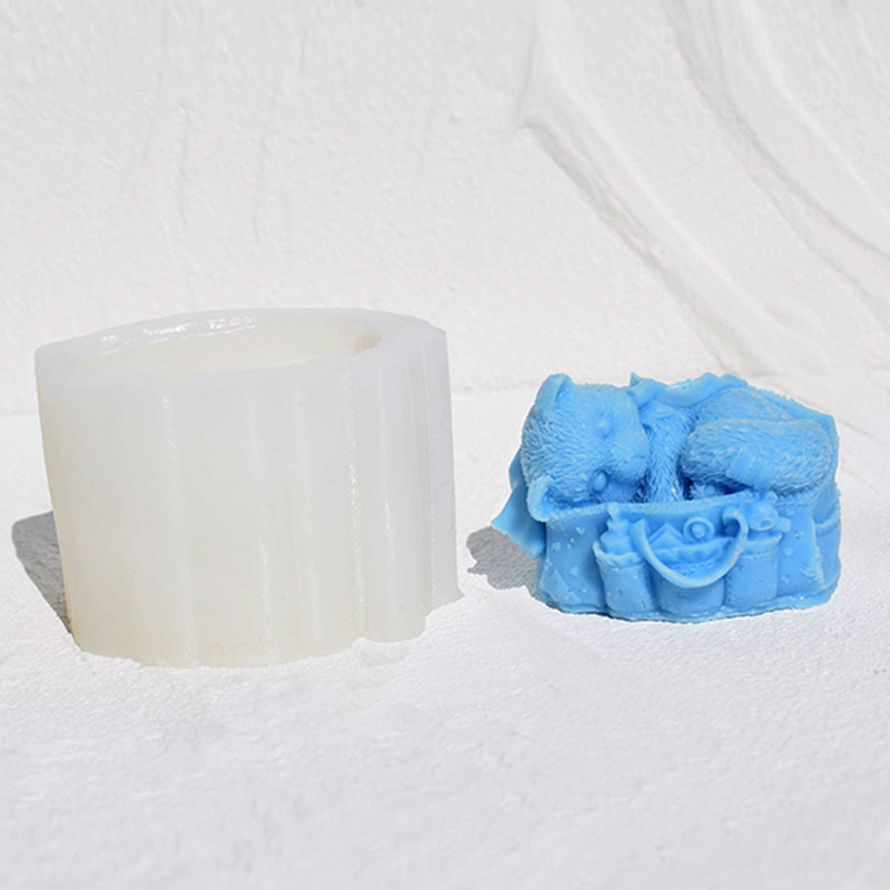 立体动物小猫香薰蜡烛硅胶模具小猫树脂滴胶石膏摆件橘猫蜡烛模具详情18