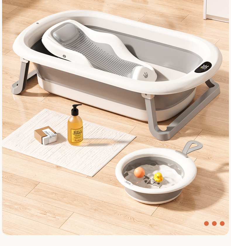 Xiaomuma baby bath tub, baby bath tub, foldable, sitting and lying, large household bath tub, one-piece delivery pic 3