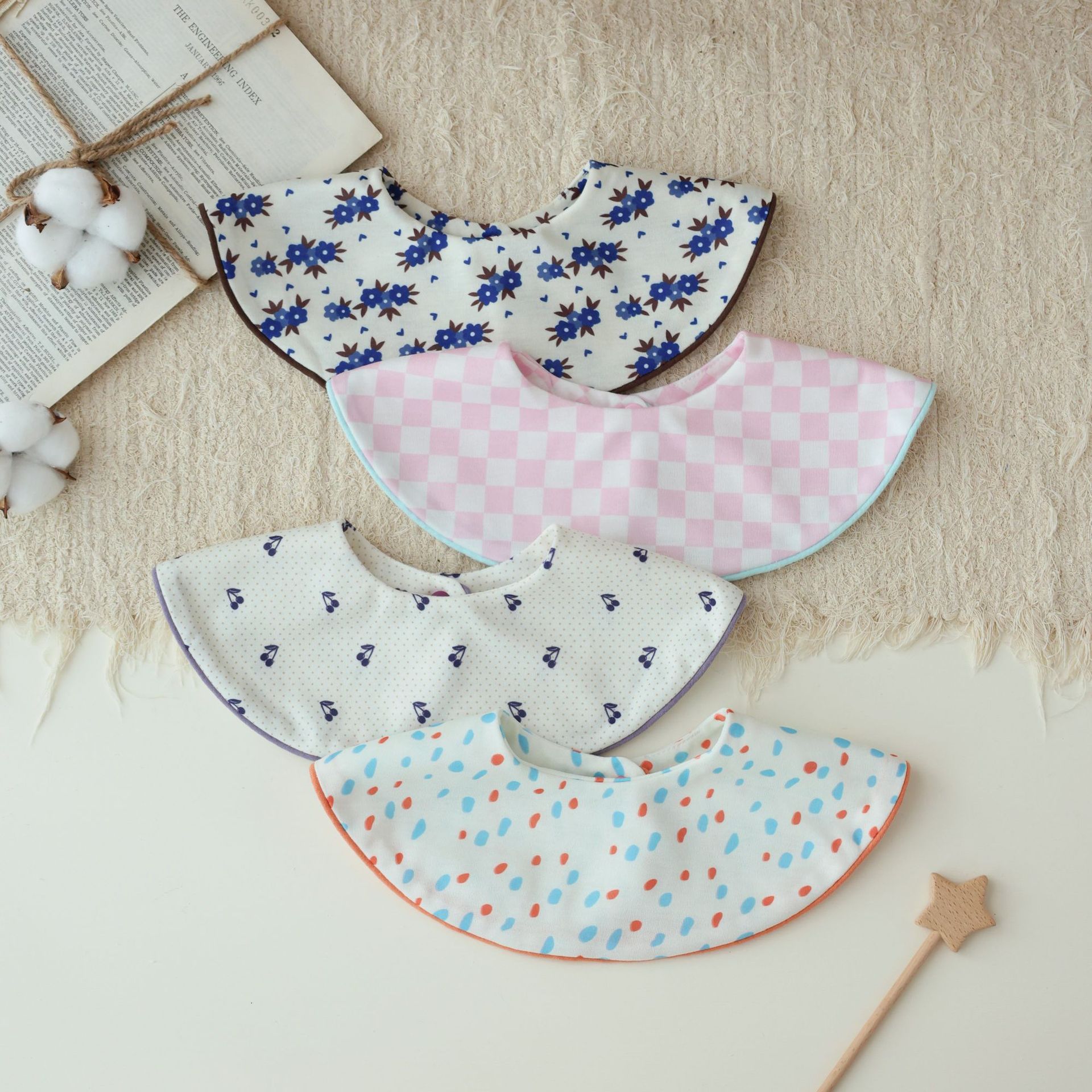 口水巾婴儿a类棉口水巾宝宝围嘴新生儿口水围兜夏款详情16