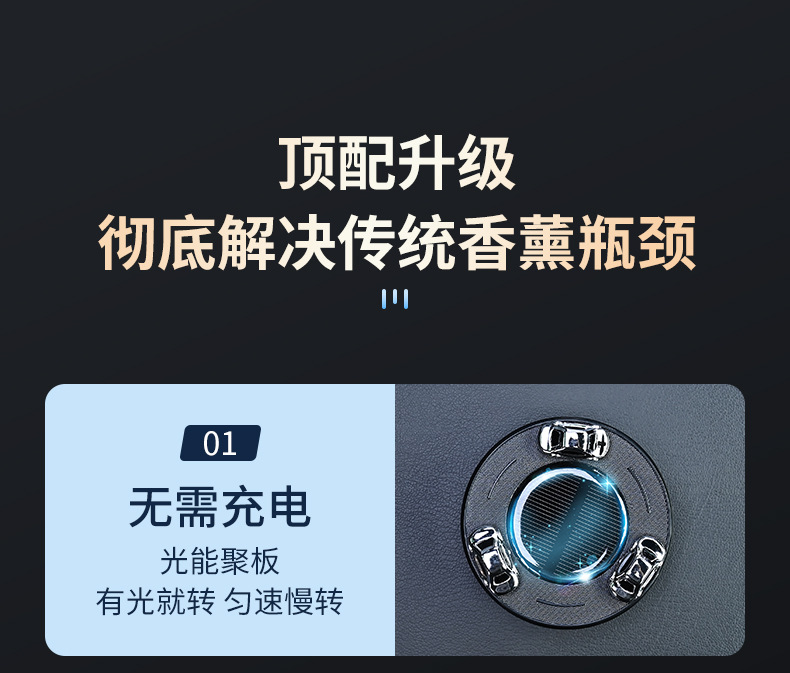 光感太阳能香水汽车香薰车载趣味车模摆件创意个性香氛男士新款详情8