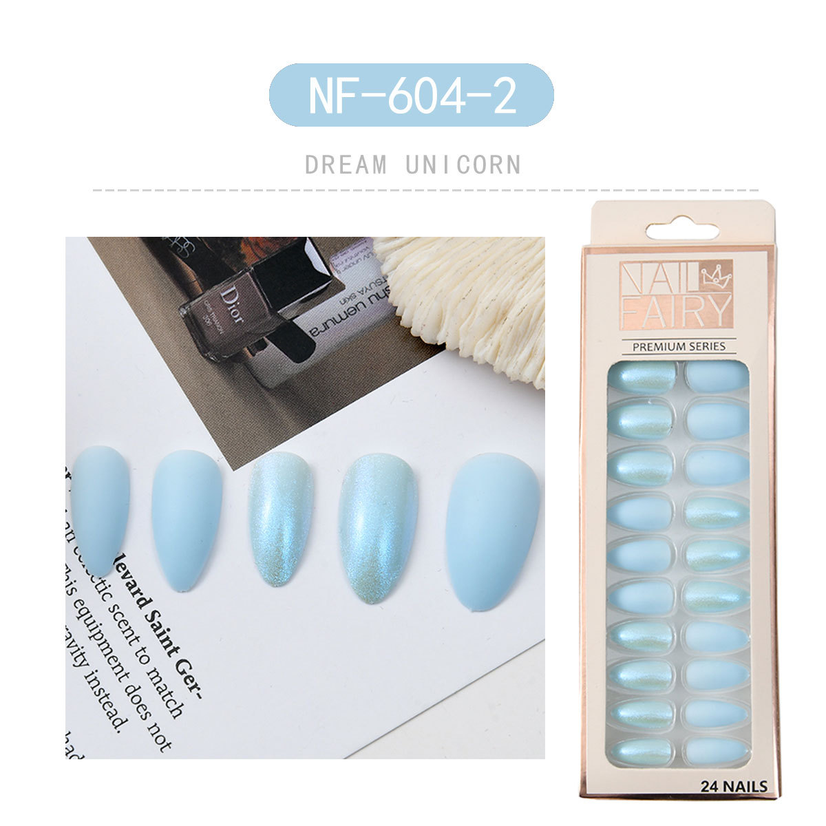 Cross-border new matte nail patches, wearable nails, reusable nail patches, finished fake nail sheets pic 6