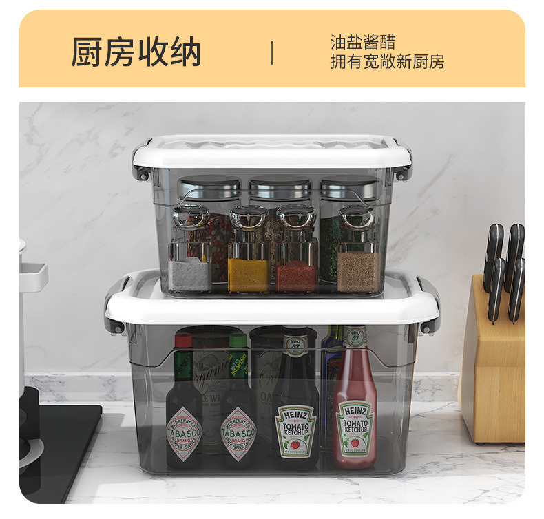 塑料透明收纳箱超大号加厚家用被子衣物储物箱搬家杂物玩具整理箱详情13