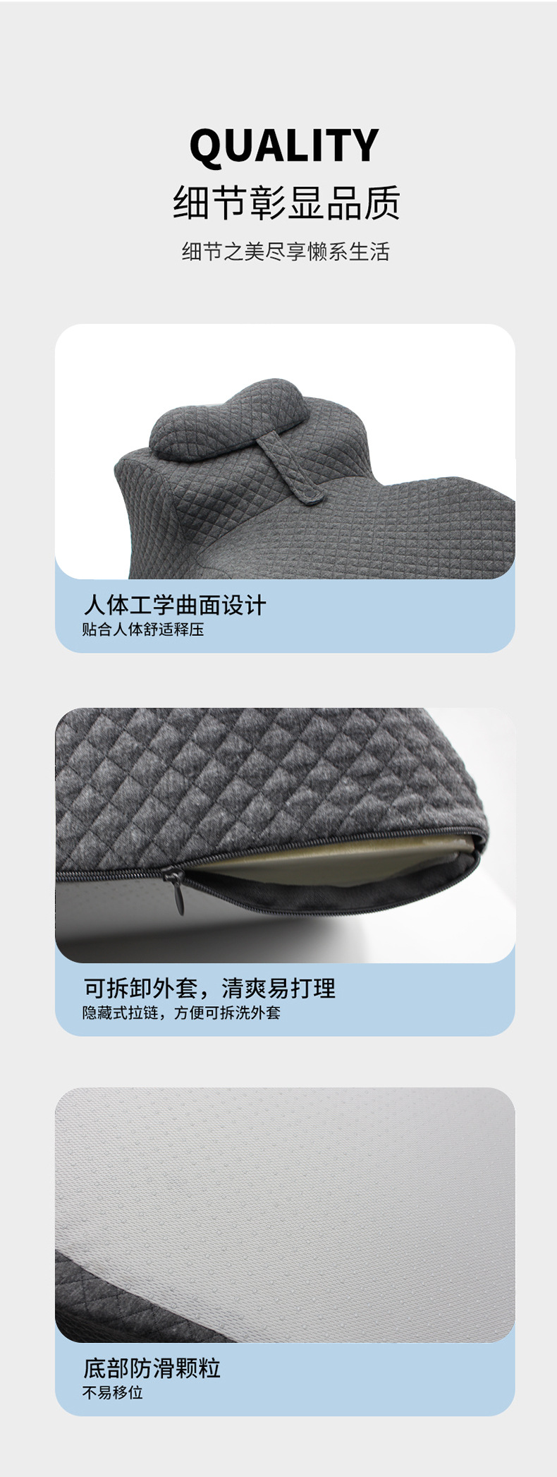 Sleeping pillow on the bed, sleeping pillow at the head of the bed, playing with mobile phone, memory foam backrest pillow, sleeping on the stomach and reading, prone position pillow pic 7