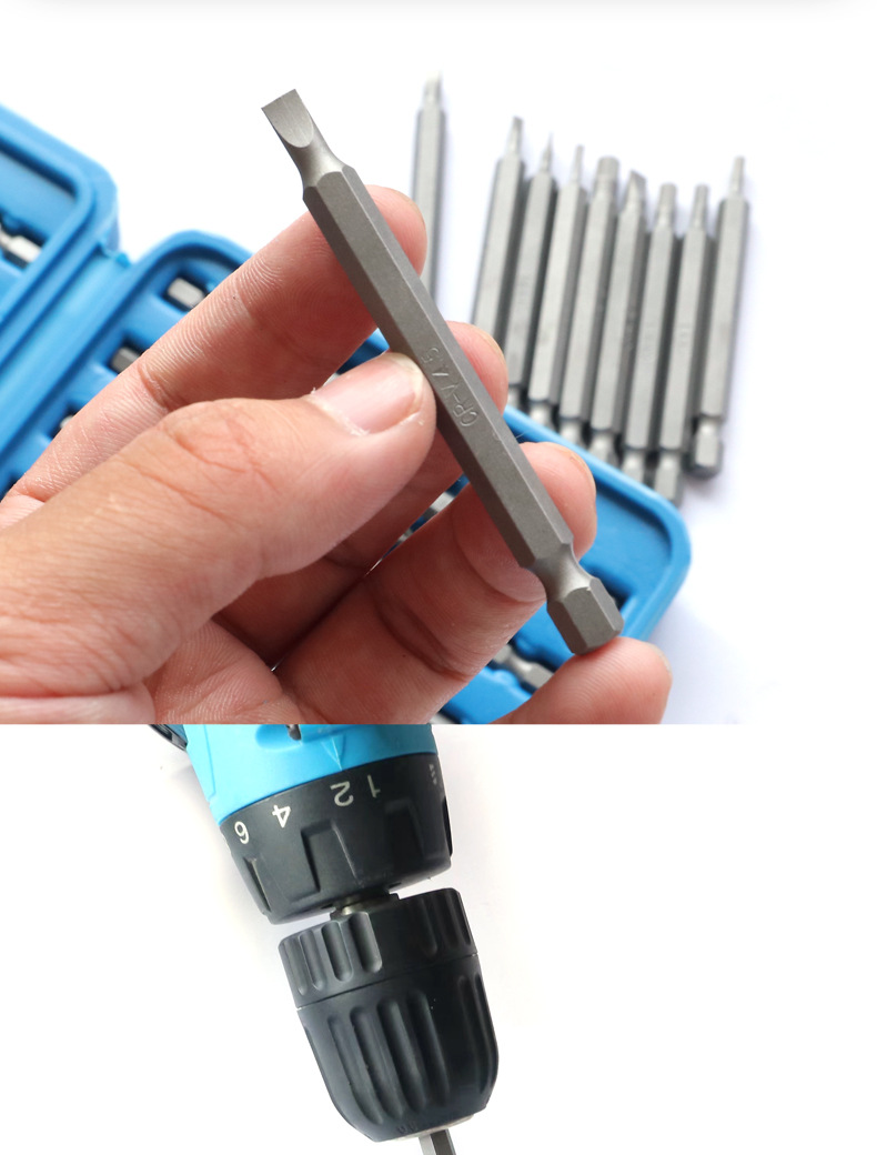 50PC加长批头接杆组套十字一字加长螺丝刀延长杆批头电钻组套工具详情7