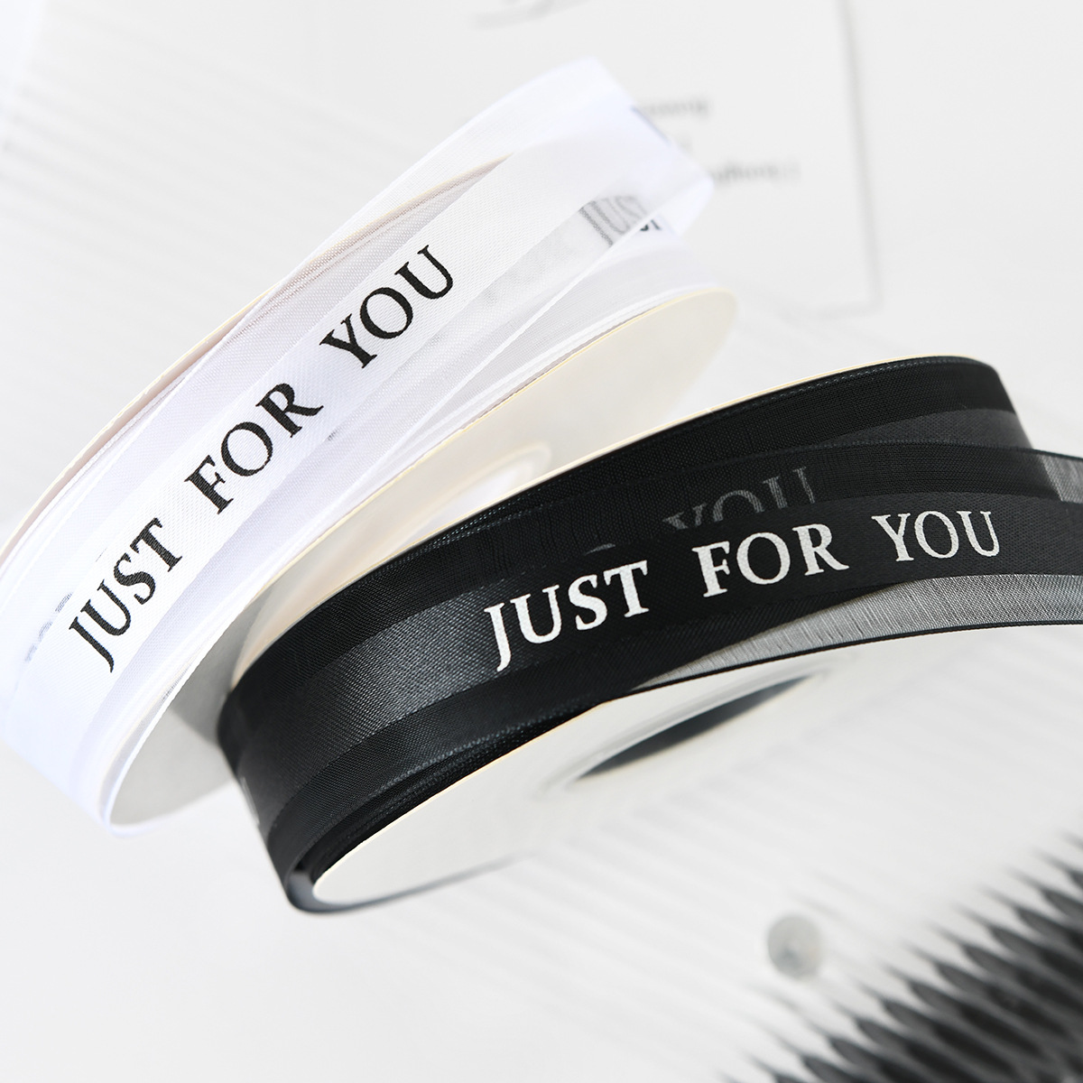 Factory direct sales: 2.5cm medium satin edge gauze English ribbon High-quality snow gauze ribbon flower packaging ribbon gift cake pic 8