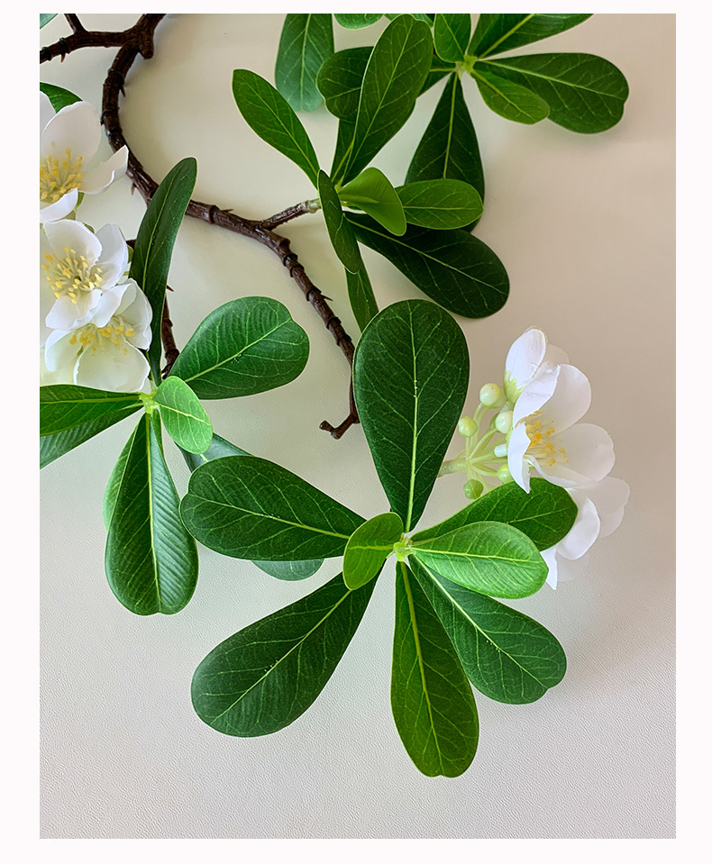 跨境高级感逼真仿真海桐花假花客厅家居橱窗场景布置装饰花艺摆件详情12