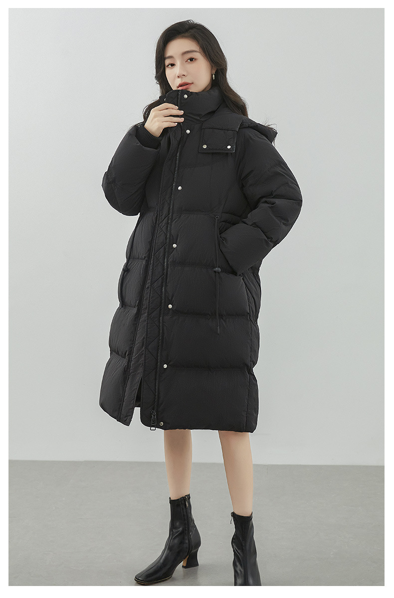 极寒大码羽绒服女2025冬季新款连帽过膝长款加厚收腰百搭外套平湖详情23