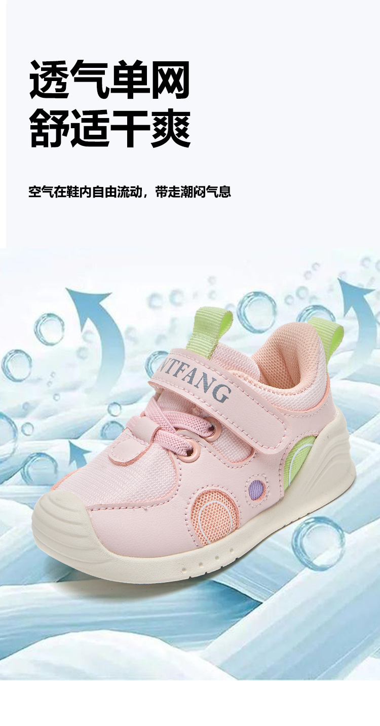 25秋季新款网面关键鞋婴幼儿步前防护鞋学步鞋软底舒适防滑机能鞋详情2