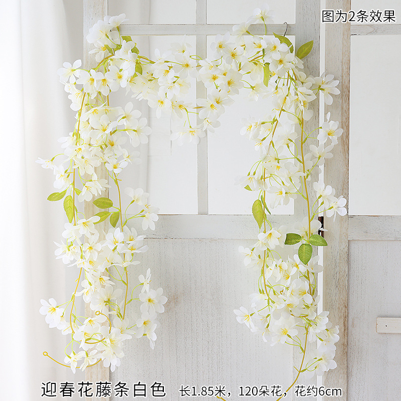 仿真迎春花藤假花藤条塑料藤蔓植物客厅空调管道缠绕暖气装饰遮挡详情5