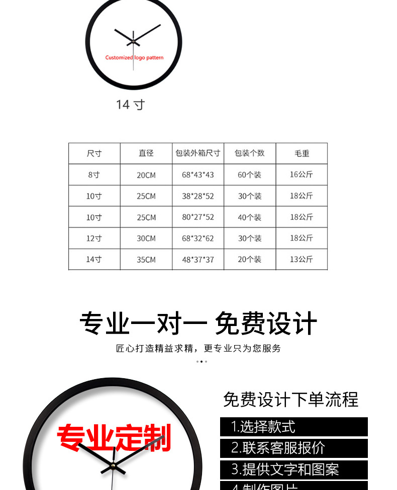 Customized wall clock for the living room, simple and modern silent clock, Nordic creative decorative clock, customized birthday gift pic 5