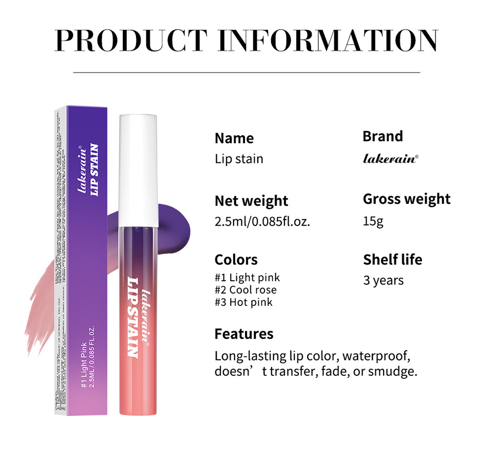 跨境lakerain撕拉唇彩 雾面哑光易上色不掉色 撕拉口红详情12