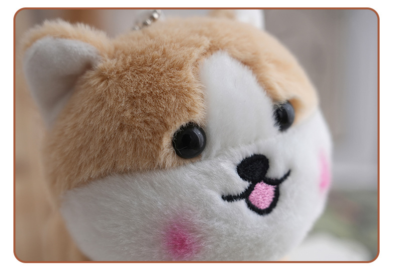 Cute blue tie Shiba Inu plush toy, cartoon tie, Shiba Inu dog figurine, keychain, baby pendant pic 14