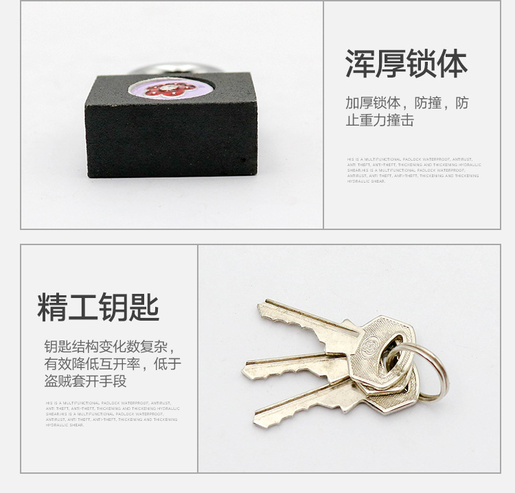 Plum blossom lock, pin padlock, horizontal opening padlock, pin padlock, bath lock head lock, general does not dismount lock, drawer lock pic 10