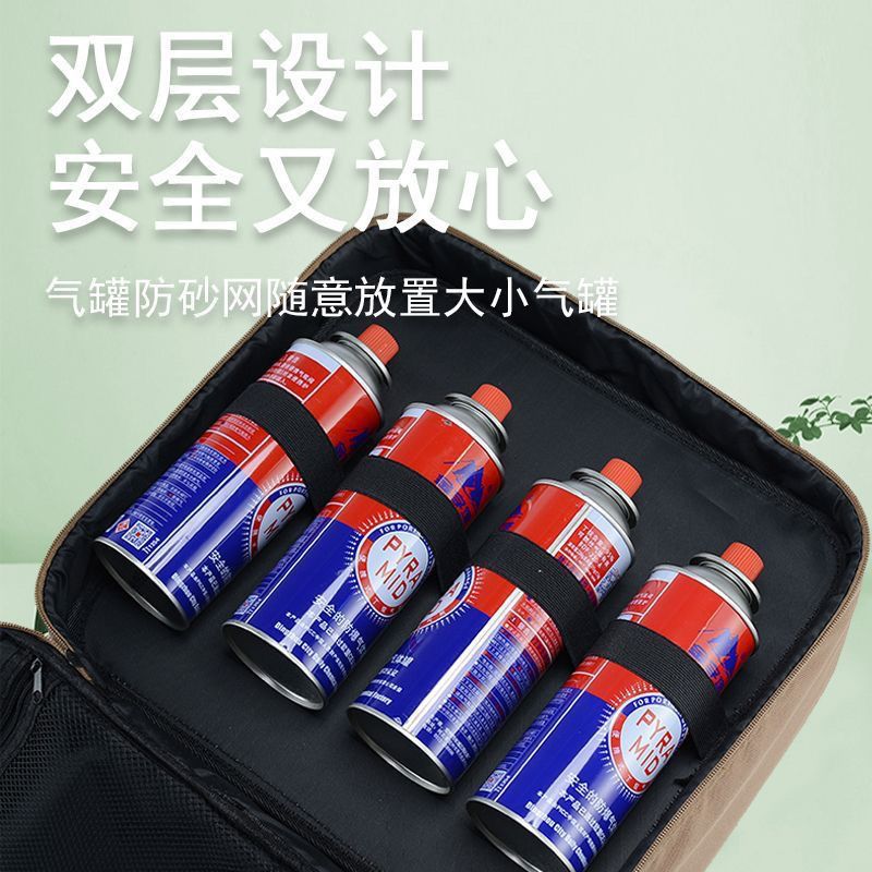 户外卡式炉便携收纳包可放气罐野餐烧烤锅具收纳箱工具包杂物袋详情8