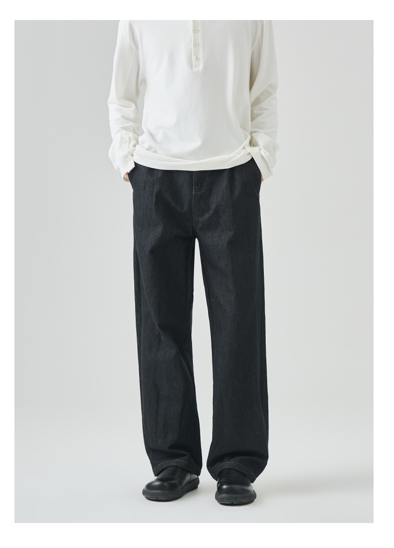 APO男装|跨境牛仔裤男款美式高街秋季潮牌痞帅宽松直筒休闲长裤子详情27