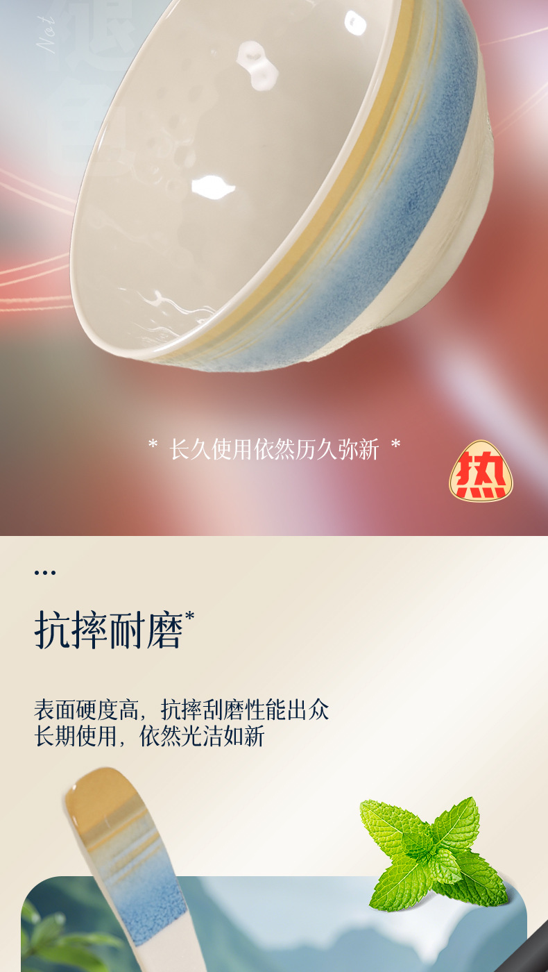 Melamine bowl, Japanese soup bowl, imitation ceramic glaze, high-temperature resistant smooth bowl, commercial small rice bowl, special wonton bowl tableware pic 3