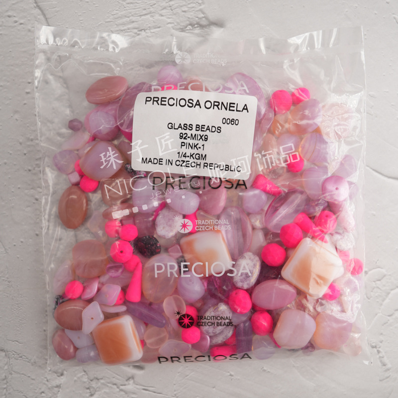 新款捷克玻璃珠preciosa多尺寸款式玻璃混珠多色系列250克装详情5
