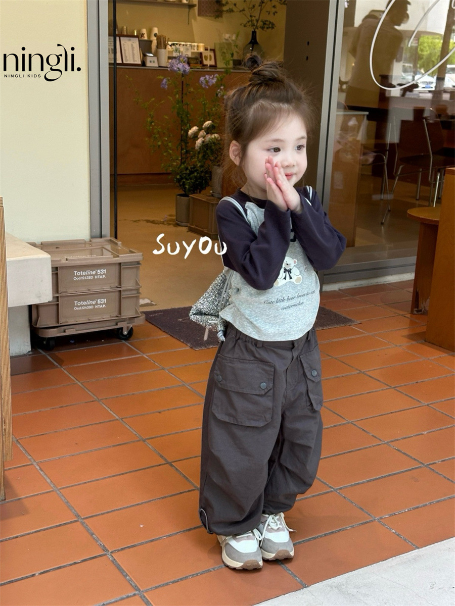 柠里26春秋季新款儿童长袖可爱上衣女童洋气时尚百搭休闲辣妹T恤详情13