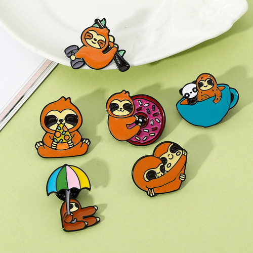 欧美时尚新品白猫乐器卡通胸针百搭创意小动物衣饰蝴蝶扣金属徽章详情7