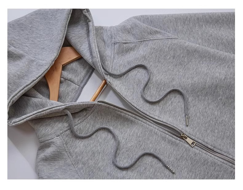 春秋薄款纯棉外套oversize大码宽松开衫卫衣ins胖mm上衣男女同款详情18