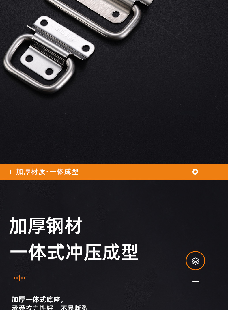定制304/201不锈钢家具折叠拉手提手柜门 抽屉铁箱工具箱牢固把手详情2