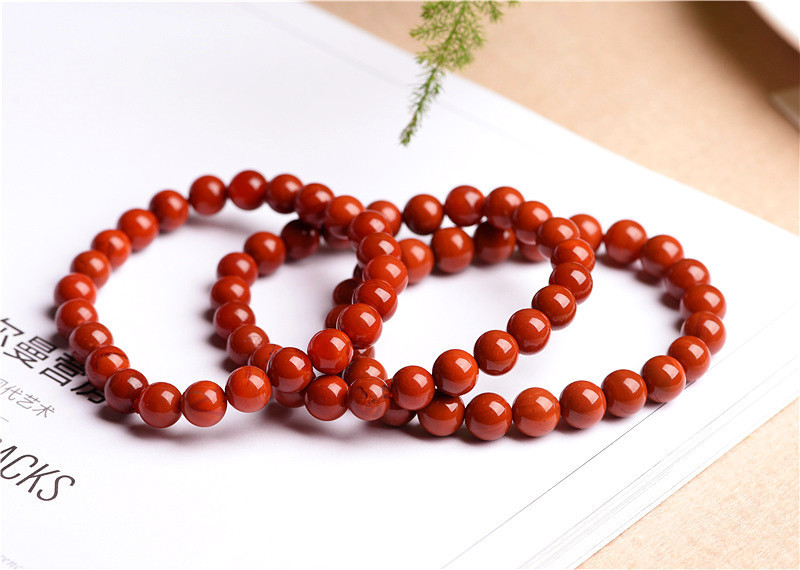 Jiuya Crystal Natural Nan Hong Agate Loose Bead Bracelet, Persimmon Red Agate Round Bead Bracelet Factory Direct Sales pic 9
