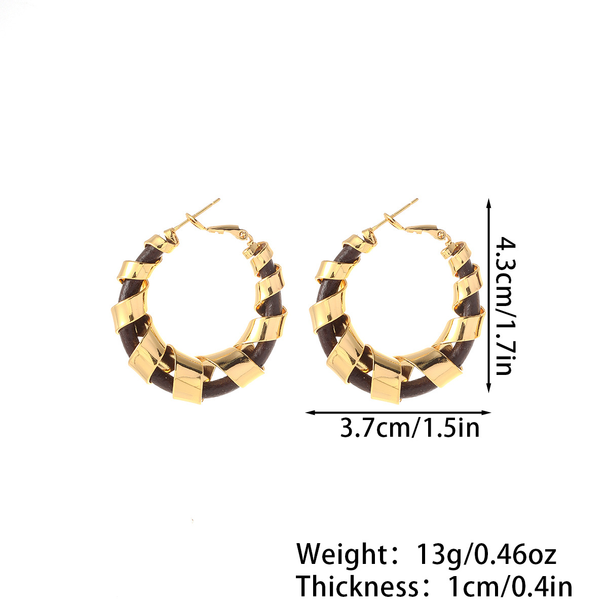 Nasha Cross-border exclusive European and American style unique and niche design rotating large C-ring earrings, simple and elegant ear rings pic 2