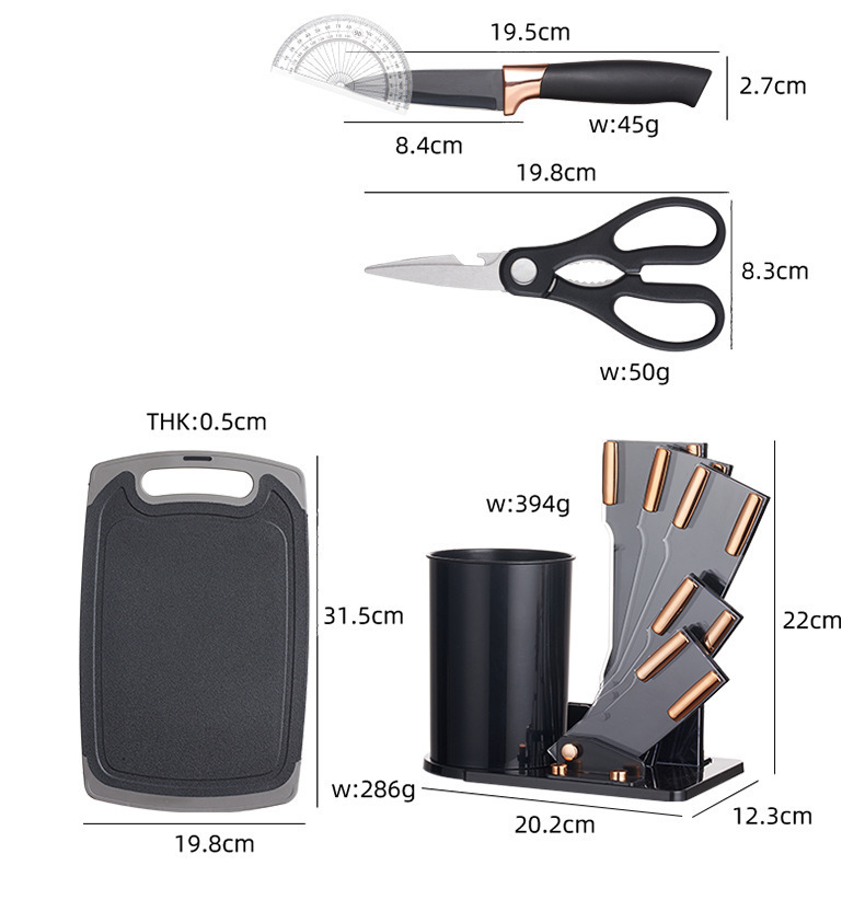 家用跨境硅胶厨具刀具搭配厨房不锈钢厨具多功能20件套厨房套装详情26