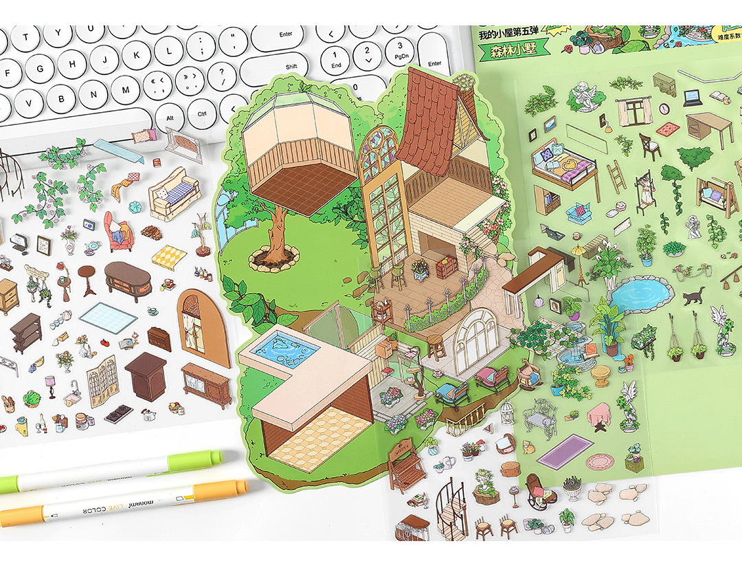 义乌墨言Infeel.MePET白卡造景贴纸我的小屋第五弹创意立体贴纸详情12