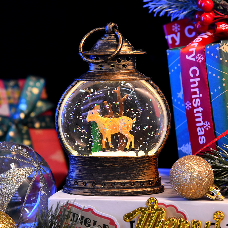 New Christmas decorations, water-filled oval small horse lanterns, interior handicrafts, table ornaments, hand-carried small oil lamps, Christmas atmosphere decoration pic 5